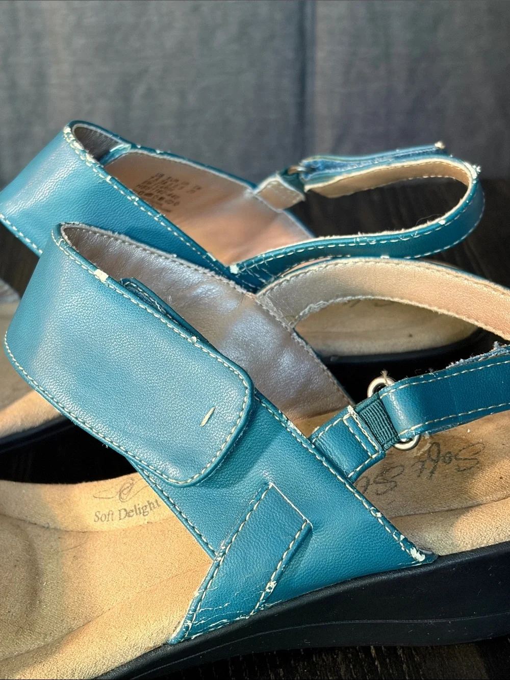 Women’s Blue Adjustable Strap Comfort Sandals